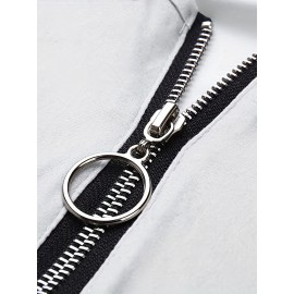 Zipper Heart Print Blouse, Casual Long Sleeve V Neck Blouse, Women's Clothing Zipper Heart Print Blouse, Casual Long Sleeve V Neck Blouse, Women's Clothing