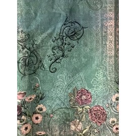 Floral Print V Neck Blouse, Vintage Long Sleeve Blouse, Women's Clothing Floral Print V Neck Blouse, Vintage Long Sleeve Blouse, Women's Clothing