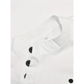 Dragonfly Print Button Front Blouse, Casual Cap Sleeve Blouse For Spring & Summer, Women's Clothing Dragonfly Print Button Front Blouse, Casual Cap Sleeve Blouse For Spring & Summer, Women's Clothing