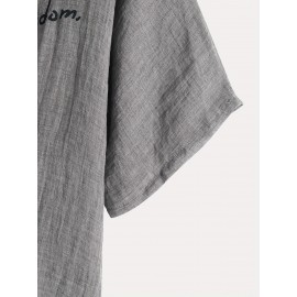 Dragonfly Print Crew Neck Blouse, Casual Short Sleeve Blouse For Spring & Summer, Women's Clothing Dragonfly Print Crew Neck Blouse, Casual Short Sleeve Blouse For Spring & Summer, Women's Clothing