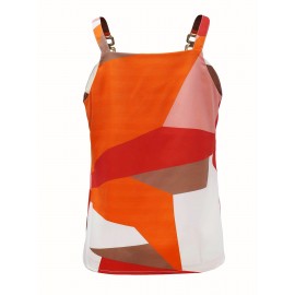 Abstract Print Chian Cami Top, Casual V Neck Random Printing Sleeveless Top, Women's Clothing Abstract Print Chian Cami Top, Casual V Neck Random Printing Sleeveless Top, Women's Clothing