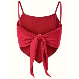 2 Packs Spaghetti Strap Top, Y2K Allover Print Tie Back Sleeveless Cami Top For Every Day, Women's Clothing 2 Packs Spaghetti Strap Top, Y2K Allover Print Tie Back Sleeveless Cami Top For Every Day, Women's Clothing