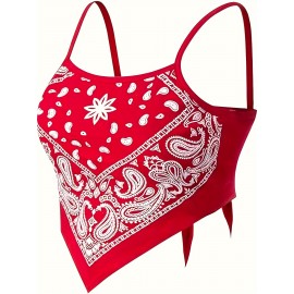 2 Packs Spaghetti Strap Top, Y2K Allover Print Tie Back Sleeveless Cami Top For Every Day, Women's Clothing 2 Packs Spaghetti Strap Top, Y2K Allover Print Tie Back Sleeveless Cami Top For Every Day, Women's Clothing