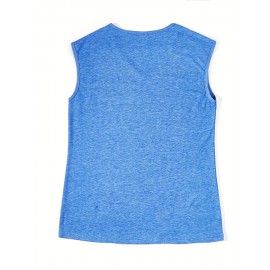 Sunflower Print V Neck Tank Top, Casual Sleeveless Tank Top For Summer, Women's Clothing Sunflower Print V Neck Tank Top, Casual Sleeveless Tank Top For Summer, Women's Clothing