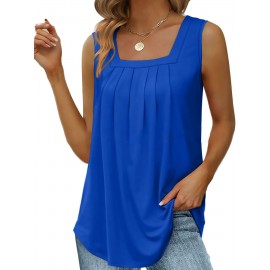 Square Neck Tank Top, Loose Casual Top For Summer & Spring, Women's Clothing Square Neck Tank Top, Loose Casual Top For Summer & Spring, Women's Clothing