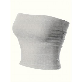 Solid Basic Tube Top 3 Pack, Casual Off Shoulder Sleeveless Crop Top, Women's Clothing Solid Basic Tube Top 3 Pack, Casual Off Shoulder Sleeveless Crop Top, Women's Clothing