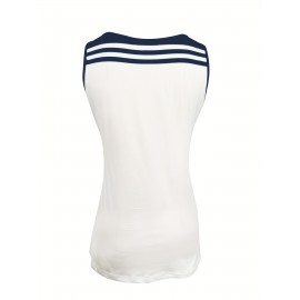 Anchor Print Tank Top, Casual Notch Neck Summer Sleeveless Top, Women's Clothing Anchor Print Tank Top, Casual Notch Neck Summer Sleeveless Top, Women's Clothing