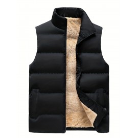 Men's Warm Fleece Stand Collar Winter Vest For Outdoor Activities Men's Warm Fleece Stand Collar Winter Vest For Outdoor Activities
