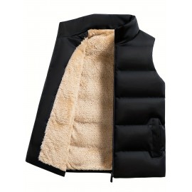 Men's Warm Fleece Stand Collar Winter Vest For Outdoor Activities Men's Warm Fleece Stand Collar Winter Vest For Outdoor Activities