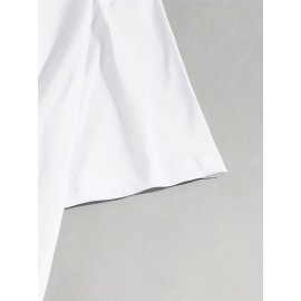 Sketch Style Palm Tree Pattern Top Casual Mid Stretch Short Sleeve Crew Neck Graphic T-shirt, Men's Tee For Summer Outdoor Sketch Style Palm Tree Pattern Top Casual Mid Stretch Short Sleeve Crew Neck Graphic T-shirt, Men's Tee For Summer Outdoor