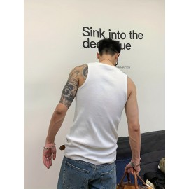 Cotton Blend Men's Solid Tank Top, Casual Comfy Vest For Summer, Men's Sleeveless Shirts Clothing Top Gym Training Workout Cotton Blend Men's Solid Tank Top, Casual Comfy Vest For Summer, Men's Sleeveless Shirts Clothing Top Gym Training Workout