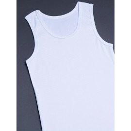 Cotton Blend Men's Solid Tank Top, Casual Comfy Vest For Summer, Men's Sleeveless Shirts Clothing Top Gym Training Workout Cotton Blend Men's Solid Tank Top, Casual Comfy Vest For Summer, Men's Sleeveless Shirts Clothing Top Gym Training Workout