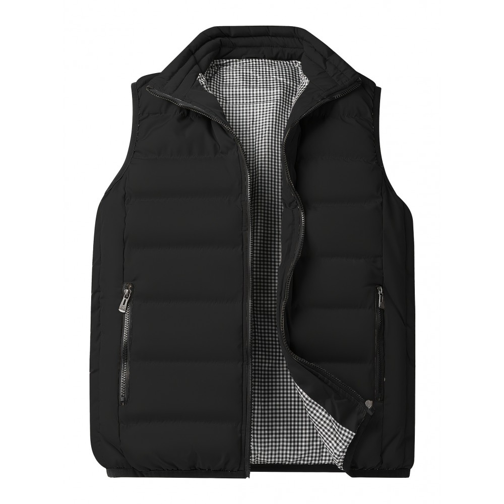 Winter Thick Vest For Men, Casual Black Warm Padded Sleeveless Jacket Best Sellers Winter Thick Vest For Men, Casual Black Warm Padded Sleeveless Jacket Best Sellers