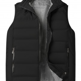 Winter Thick Vest For Men, Casual Black Warm Padded Sleeveless Jacket Best Sellers Winter Thick Vest For Men, Casual Black Warm Padded Sleeveless Jacket Best Sellers