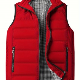 Winter Thick Vest For Men, Casual Black Warm Padded Sleeveless Jacket Best Sellers Winter Thick Vest For Men, Casual Black Warm Padded Sleeveless Jacket Best Sellers