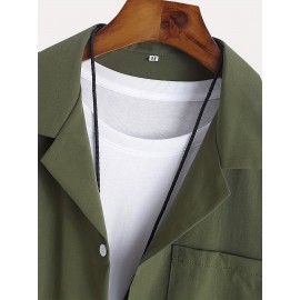 Men's 2Pcs Outfits, Casual Lapel Button Up Short Sleeve Shirt And Drawstring Pants Set For Summer, Men's Clothing For Daily Leisure Loungewear Vacation Resorts Men's 2Pcs Outfits, Casual Lapel Button Up Short Sleeve Shirt And Drawstring Pants Set For Summer, Men's Clothing For Daily Leisure Loungewear Vacation Resorts