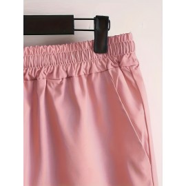 Casual Two-Piece Set, Men's Geometric Print Short Sleeve Shirt & Drawstring Shorts Matching Set For Summer Casual Two-Piece Set, Men's Geometric Print Short Sleeve Shirt & Drawstring Shorts Matching Set For Summer