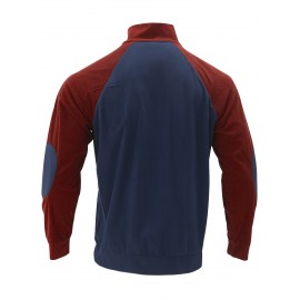 Men's Color Block Half Button Up Stand Collar Sweatshirt For Men Retro Corduroy Sweatshirts For Winter Fall Long Sleeve Tops Men's Color Block Half Button Up Stand Collar Sweatshirt For Men Retro Corduroy Sweatshirts For Winter Fall Long Sleeve Tops