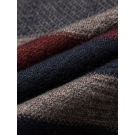 All Match Knitted Sweater, Men's Casual Solid Warm High Stretch Crew Neck Pullover Sweater For Fall Winter All Match Knitted Sweater, Men's Casual Solid Warm High Stretch Crew Neck Pullover Sweater For Fall Winter