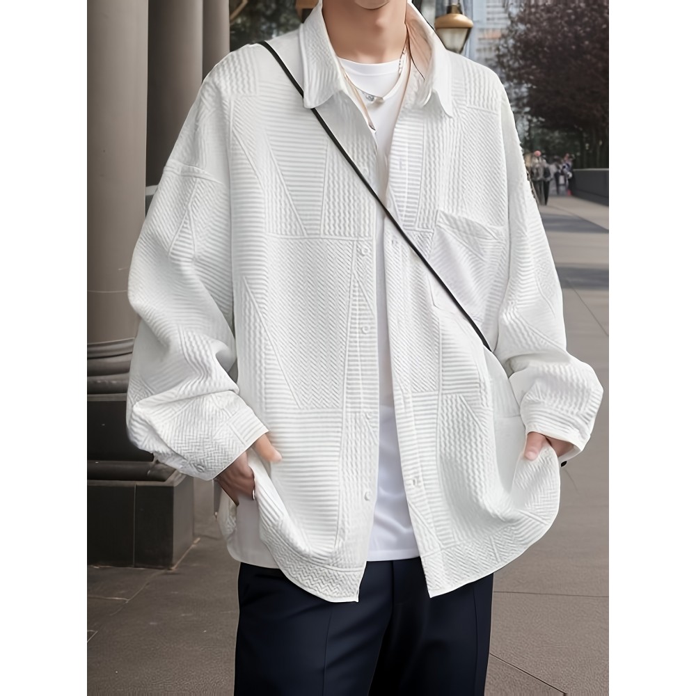 Solid Men's Shirt Top Turn-Down Collar Long Sleeve Closure Male Casual Shirt For Men Daily Vacation Streetwear Solid Men's Shirt Top Turn-Down Collar Long Sleeve Closure Male Casual Shirt For Men Daily Vacation Streetwear