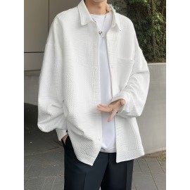 Solid Men's Shirt Top Turn-Down Collar Long Sleeve Closure Male Casual Shirt For Men Daily Vacation Streetwear Solid Men's Shirt Top Turn-Down Collar Long Sleeve Closure Male Casual Shirt For Men Daily Vacation Streetwear