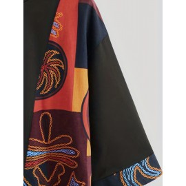 Men's Loose Vintage Ethnic Pattern Floral Printed Crew Neck T-shirt Casual Tee 3/4 Sleeve Summer Beach Tops Chinese Vintage Streetwear Men's Loose Vintage Ethnic Pattern Floral Printed Crew Neck T-shirt Casual Tee 3/4 Sleeve Summer Beach Tops Chinese Vintage Streetwear