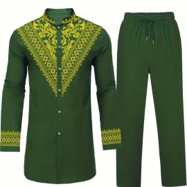 Men's African Dashiki Shirt Metallic Floral Printed Slim Fit Long Sleeve Hoodies Shirts Men's African Dashiki Shirt Metallic Floral Printed Slim Fit Long Sleeve Hoodies Shirts