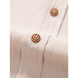 Men's Shirt Top, Solid Color Lapel Short Sleeve Closure Summer Male Casual Button Up Shirt For Daily Business Formal Shirts For Men Men's Shirt Top, Solid Color Lapel Short Sleeve Closure Summer Male Casual Button Up Shirt For Daily Business Formal Shirts For Men