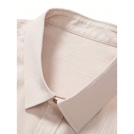 Men's Shirt Top, Solid Color Lapel Short Sleeve Closure Summer Male Casual Button Up Shirt For Daily Business Formal Shirts For Men Men's Shirt Top, Solid Color Lapel Short Sleeve Closure Summer Male Casual Button Up Shirt For Daily Business Formal Shirts For Men