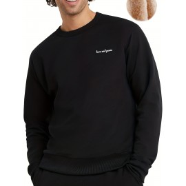 Love And Peace Print Trendy Sweatshirt, Men's Casual Graphic Design Crew Neck Pullover Sweatshirt For Men Fall Winter Love And Peace Print Trendy Sweatshirt, Men's Casual Graphic Design Crew Neck Pullover Sweatshirt For Men Fall Winter