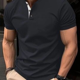 Breathable Regular Fit Golf Shirt, Men's Casual V-Neck T-Shirt Short Sleeve For Summer, Men's Clothing Breathable Regular Fit Golf Shirt, Men's Casual V-Neck T-Shirt Short Sleeve For Summer, Men's Clothing