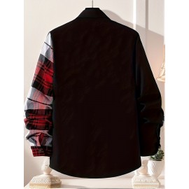 Plaid Pattern Men's Casual Thin Long Sleeve Color Block Button Up Shirt With Chest Pocket, Male Clothes For Summer Spring And Fall Plaid Pattern Men's Casual Thin Long Sleeve Color Block Button Up Shirt With Chest Pocket, Male Clothes For Summer Spring And Fall