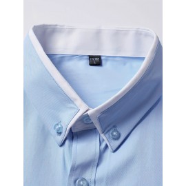 Men's Formal Classic Design Button Up Shirt, Male Clothes For Spring And Fall Business Occasion Men's Formal Classic Design Button Up Shirt, Male Clothes For Spring And Fall Business Occasion