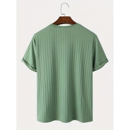 Men's Stripe Loose Casual T-Shirt, Summer Male Clothing Men's Stripe Loose Casual T-Shirt, Summer Male Clothing