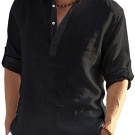 Men's Henley Shirt Long Sleeve Hippie Shirts Casual Beach T-Shirt Men's Henley Shirt Long Sleeve Hippie Shirts Casual Beach T-Shirt