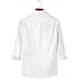 Men's Casual Solid Button Up Long Sleeve Shirt, Men's Clothes For Spring Summer Autumn, Tops For Men Men's Casual Solid Button Up Long Sleeve Shirt, Men's Clothes For Spring Summer Autumn, Tops For Men