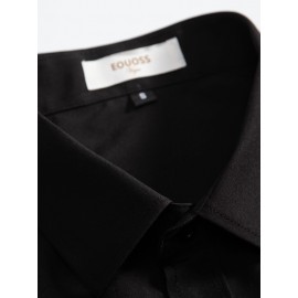 Basic Solid Men's Daily Stretch Formal Dress, Men's Slim Fit Long Sleeve Button Up Shirt, Spring Fall Basic Solid Men's Daily Stretch Formal Dress, Men's Slim Fit Long Sleeve Button Up Shirt, Spring Fall