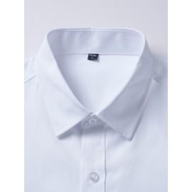 Classic Design Shirt, Men's Semi-formal Button Up Lapel Long Sleeve Shirt For Spring Summer Business Classic Design Shirt, Men's Semi-formal Button Up Lapel Long Sleeve Shirt For Spring Summer Business