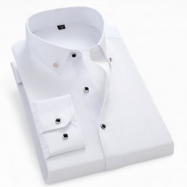 Men's Stylish Solid Shirt, Casual Breathable Lapel Button Up Short Sleeve Shirt Top For Business Activities Men's Stylish Solid Shirt, Casual Breathable Lapel Button Up Short Sleeve Shirt Top For Business Activities