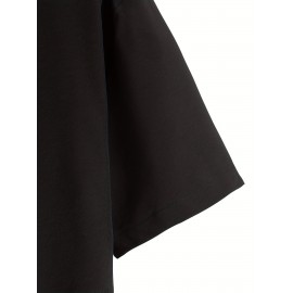 Men's Casual Lapel Solid Basic Tee Shirt, Button Short Sleeve Loose Work Business Shirt For Summer Men's Casual Lapel Solid Basic Tee Shirt, Button Short Sleeve Loose Work Business Shirt For Summer