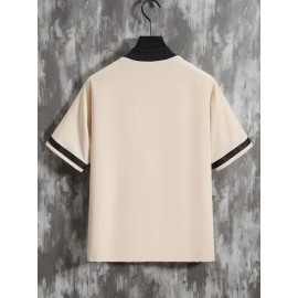 Stylish Letter Print Men's Casual Short Sleeve Shirt, Men's Baseball Jersey For Summer Vacation Resort, Tops For Men, Gift For Men Stylish Letter Print Men's Casual Short Sleeve Shirt, Men's Baseball Jersey For Summer Vacation Resort, Tops For Men, Gift For Men