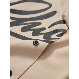 Stylish Letter Print Men's Casual Short Sleeve Shirt, Men's Baseball Jersey For Summer Vacation Resort, Tops For Men, Gift For Men Stylish Letter Print Men's Casual Short Sleeve Shirt, Men's Baseball Jersey For Summer Vacation Resort, Tops For Men, Gift For Men